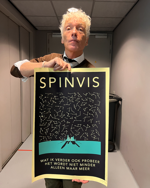 Spinvis - Hallo Maandag zeefdruk